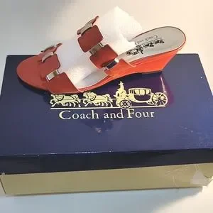 Coach and Four | Shoes | Coach And Four Coral Wedge Sandals Size 75 ...